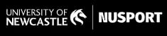 University of Newcastle and NUSPORT logos side by side on black background
