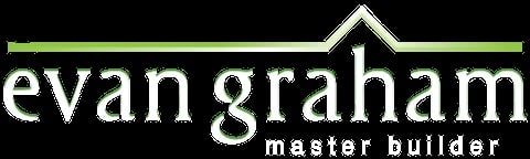 Evan Graham Master Builder logo with white text and green roof-shaped accent